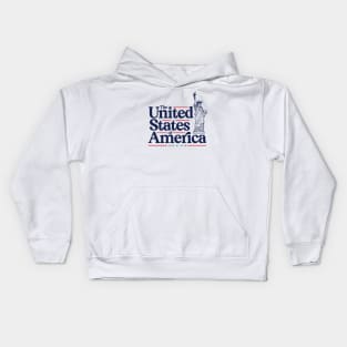 The United States of America - Independence Day Retro Typography Kids Hoodie